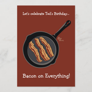 Bacon Birthday Party Invitation Kaart