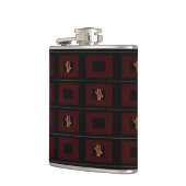 Bacon Black & Burgandy Flask-Design 1 Heupfles (Links)