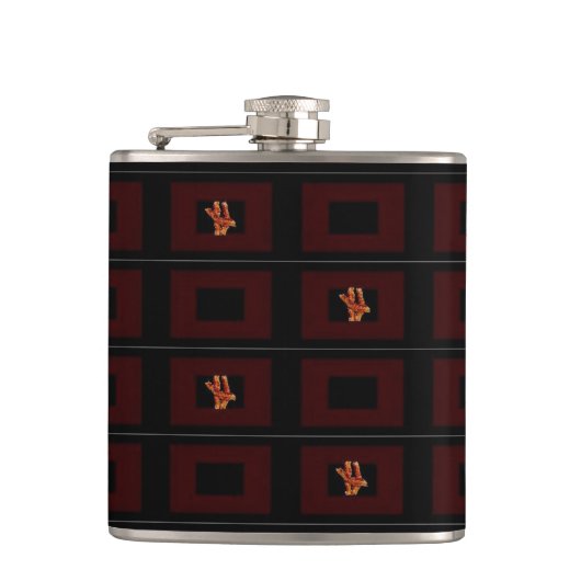 Bacon Black & Burgandy Flask-Design 1 Heupfles (Voorkant)