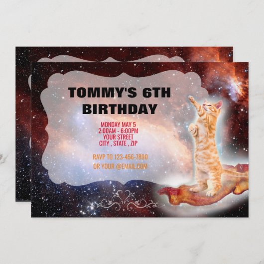 Bacon Cat Grappige uitnodiging (Voorkant / Achterkant)