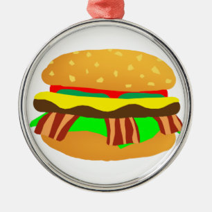 Bacon Cheeseburger Metalen Ornament