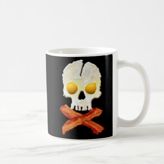 Bacon Crossbones Eggs Skull Sizzling Koffiemok (Rechts)