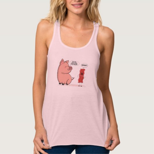 Bacon Dad Joke Lover Piggy Pig Design Tanktop (Voorkant)