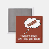 Bacon Dinner Idea Funny Fridge Magnet Magneet (Voorkant / Achterkant)
