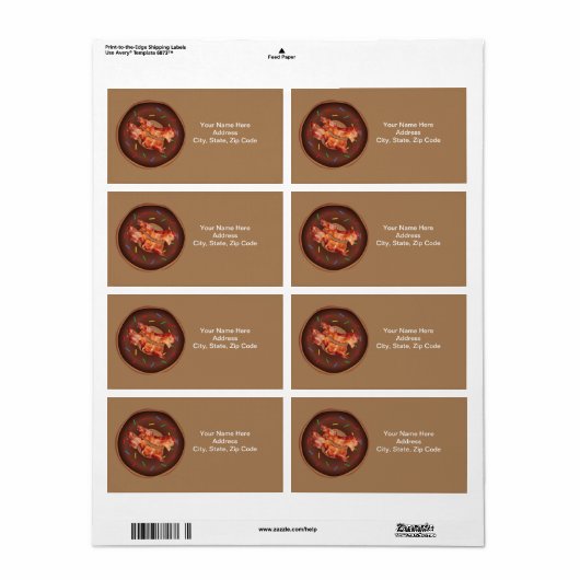 Bacon Donuts Labels (Full Sheet)