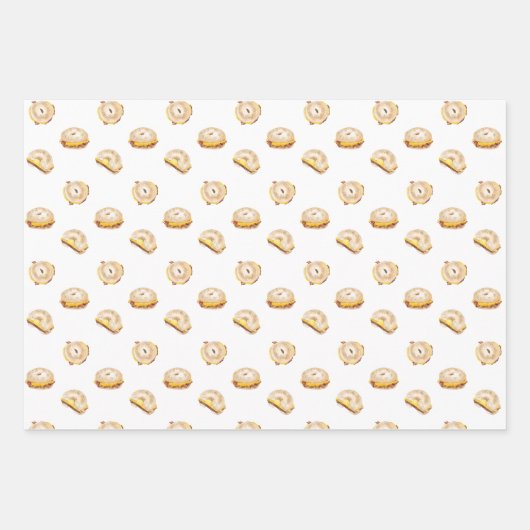 Bacon Egg en Cheese Bagel Ontbijt Sandwich NYC Inpakpapier Vel (Voorkant 3)