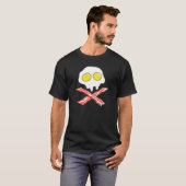 Bacon Egg Skull Crossbones Pork Lover Ontbijt T-shirt (Voorkant volledig)