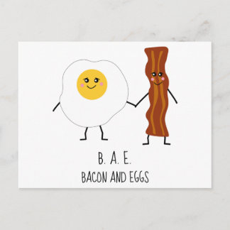 Bacon & Eggs BAE Cute Kawaii Valentijns Briefkaart
