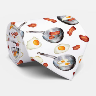 Bacon & Eggs Ontbijt Voedsel Patroon Stropdas