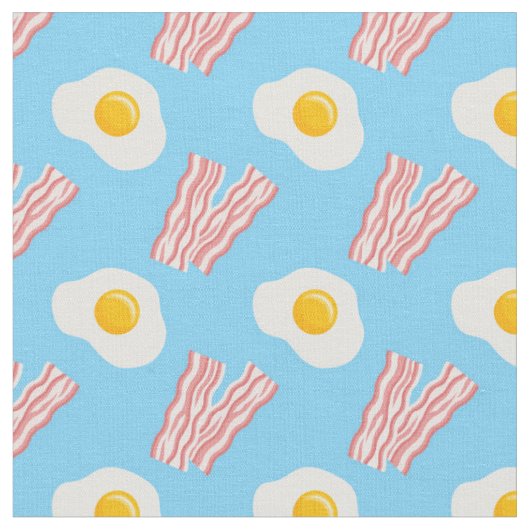 Bacon en Eggs Kitchen Fabric Stof (Close Up)