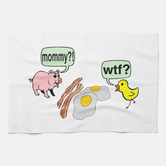 Bacon en Eggs Nightmare Theedoek (Horizontaal)