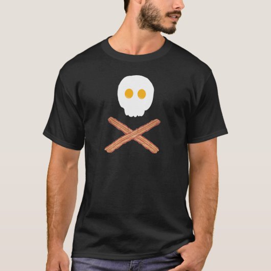 Bacon en eicellen schedel en kruisbeenderen t-shir t-shirt (Voorkant)