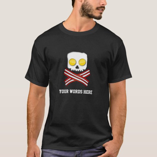 Bacon en eicellen schedel en kruisbeenderen t-shirt (Voorkant)