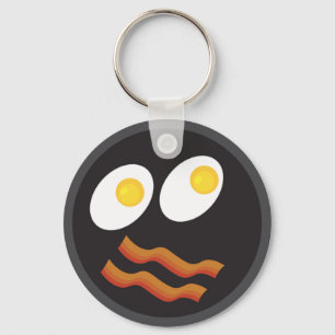 Bacon en eieren gezicht sleutelhanger