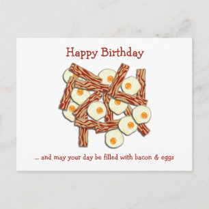 Bacon en eieren Happy Birthday Briefkaart