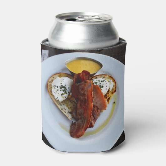 Bacon en eieren op Love Hear Bread Blikjeskoeler (Blikje Voorkant)