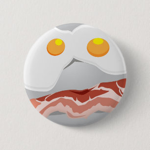 Bacon en eieren ronde button 5,7 cm