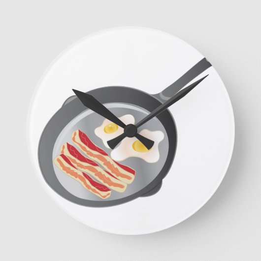 Bacon en eieren ronde klok (Voorkant)