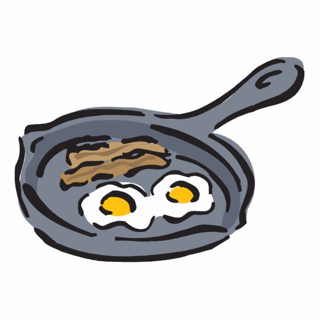 bacon en gebakken eieren staand fotobeeldje  (Voorkant)