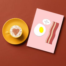 Bacon et oeufs Carte Saint-Valentin