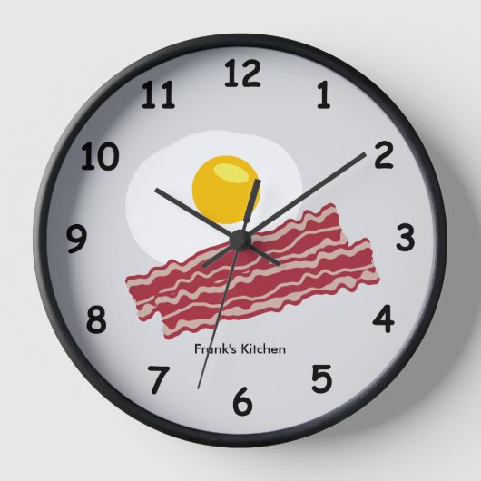 Bacon et oeufs couleur personnalisée horloge mural (Recto)
