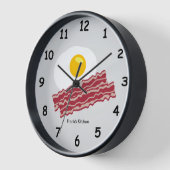 Bacon et oeufs couleur personnalisée horloge mural (Angle)