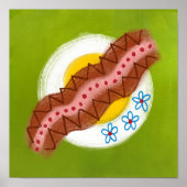 Bacon Et Oeufs Petit-Déjeuner Poster Wall Art (Devant)