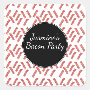 Bacon Feestje Alles Wat Je Kun Eten Verjaardag Elk Vierkante Sticker