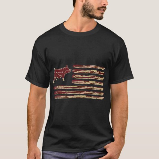 Bacon Flag Pig  T-shirt (Voorkant)