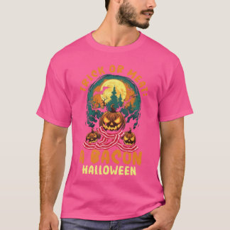 Bacon Halloween Scary Trick or treat Spooky Breakf T-shirt