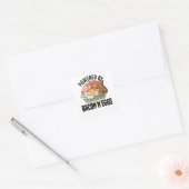 Bacon Ham Diet Breakfast Bacon Fan Fried Egg Vierkante Sticker (Envelop)