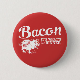 bacon - het is wat voor eten ronde button 5,7 cm