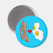Bacon houdt van eieren Funny Bacon Design Magneet (Voorkant / Achterkant)