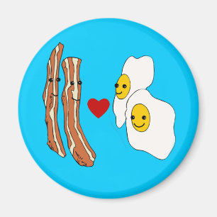 Bacon houdt van eieren Funny Bacon Design Magneet