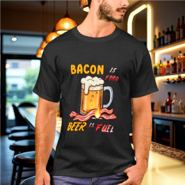 Bacon is eten, bier is brandstof t-shirt