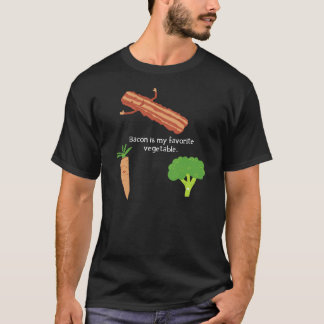 Bacon is mijn favoriete groenten (donker) t-shirt