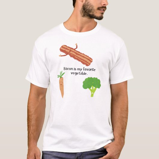 Bacon is mijn favoriete groenten t-shirt (Voorkant)