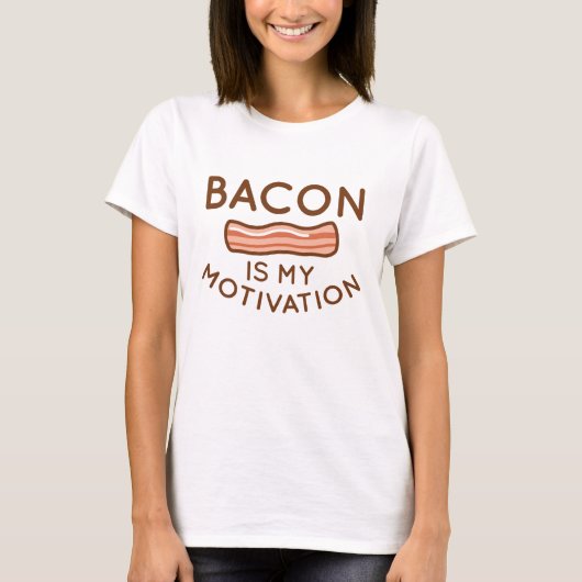 Bacon is mijn motivatie t-shirt (Voorkant)