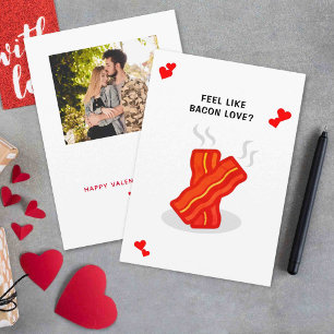 Bacon Liefde Grappige Whimsy Valentijnsdag Feestdagenkaart