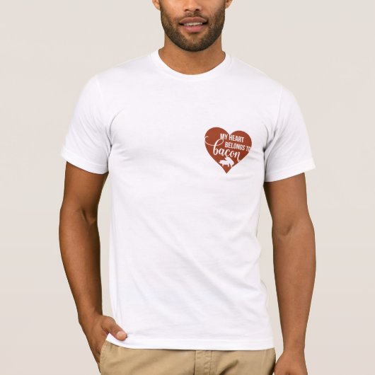 Bacon Lover Heart behoort tot Bacon Funny T-shirt (Voorkant)