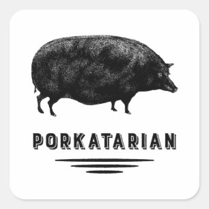 Bacon Lover - Porkatarian - Varken Vierkante Sticker