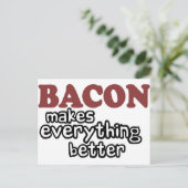 bacon maakt alles beter briefkaart (Staand voorkant)