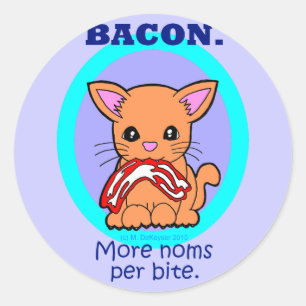 Bacon: Meer noms per bijtkat Ronde Sticker