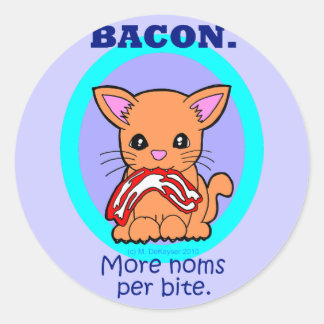 Bacon: Meer noms per bijtkat Ronde Sticker