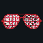 Bacon obsession des nuances de fête Funny lunettes<br><div class="desc">Bacon addictive de la viande teinte Lunettes de soleil rouge amusant pour les hommes, les femmes et les enfants qui sont accros à cette nourriture de porc. Design modèle personnalisable. Ajoutez votre propre dicton, expression, texte inspirant ou citation humoristique. Lunettes de style Fake Aviator et Wayfarer avec typographie à grosses...</div>