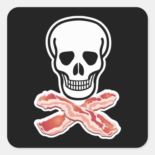 Bacon of Dood! Vierkante Sticker (Voorkant)