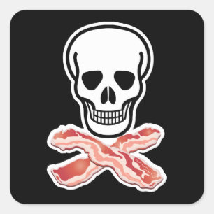 Bacon of Dood. Vierkante Sticker