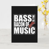 Bacon of Music Bass Guitarist Guitar Kaart (Gele Bloem)