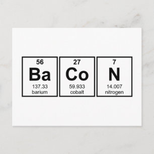 Bacon Periodic Table Element Symbolen Briefkaart