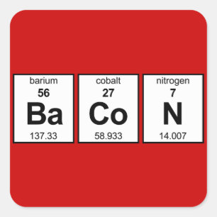 BaCoN Periodieke Tabel Vierkante Sticker